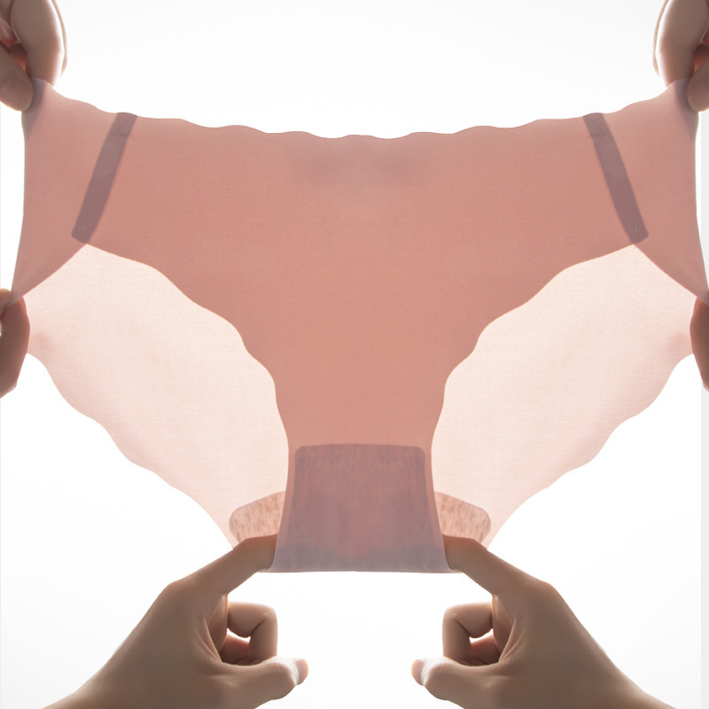 Big Orange secret seamless underwear factory direct ice silk underwear mid-waist sexy cotton block girls' triangle shorts Big Orange secret seamless underwear factory direct ice silk underwear mid-waist sexy cotton block girls' triangle shorts