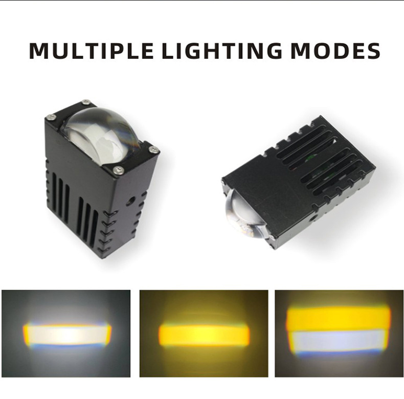 Car LED front fog lamp i17 grid grid spotlight 1.5 inch white yellow two-color module matrix motorcycle electric