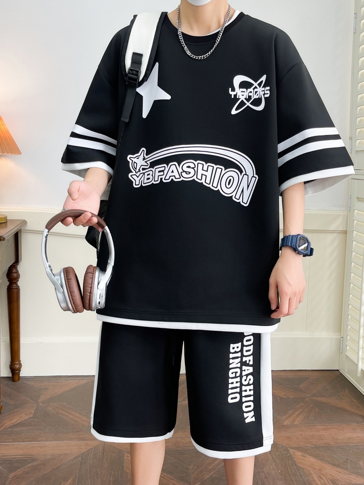 2025 verano juveniles pantalones cortos de manga corta sueltos trajes deportivos camisetas de diseño original casual versátil