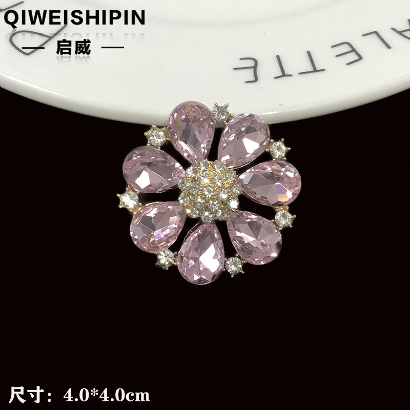 Qiwai の新しいガラスダイヤモンド象嵌ひまわりアクセサリーバッグ衣類車の装飾合金アクセサリー|undefined