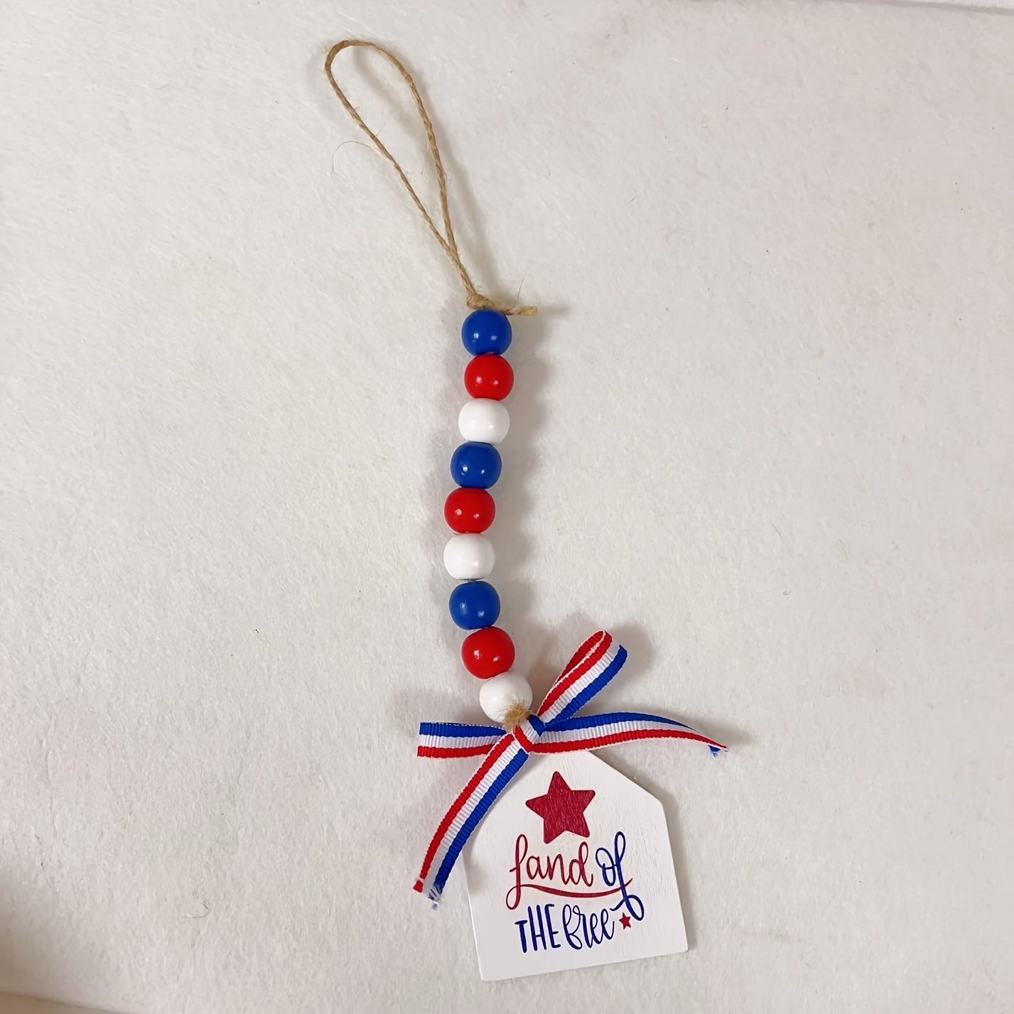 Día de la Independencia de los Estados Unidos bandera de cuentas DiDi color perlas de madera de caña colgante de decoración de ambiente interior