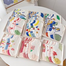 斑比童袜无骨2024春夏新儿童袜子船浅口袜网眼卡通短袜宝宝袜透气