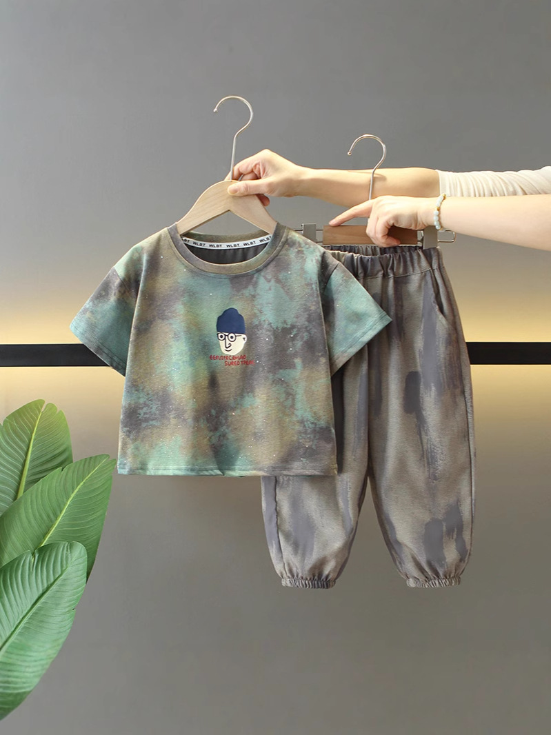Conjunto de Verano para Niños 7275, Estilo 2026, Camiseta de Manga Corta y Pantalones Cortos, Ropa de Verano Moderna para Bebés