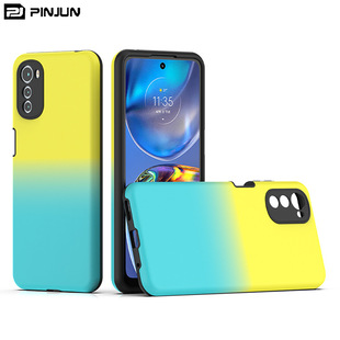 �m��MOTO E32 ���׿��TʿƤ�����pɫ�u׃ TPU +PC�֙C�� ���N��