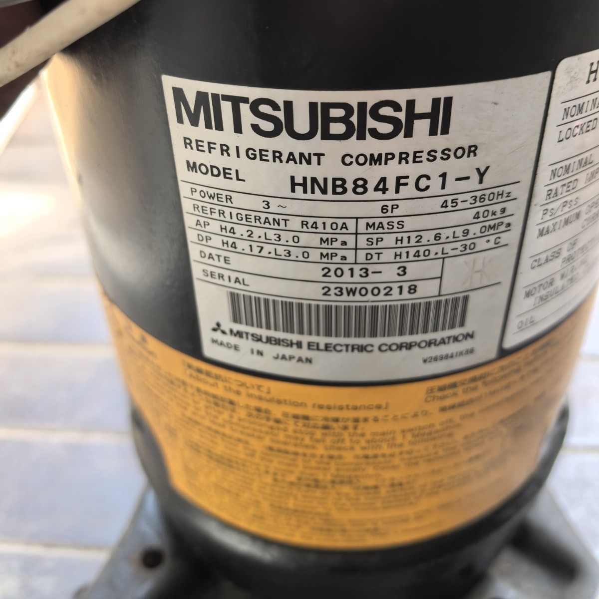 全新三菱压缩机HNB84FC1-Y//-YE-C/HNB78FA1-Y变频空调制冷