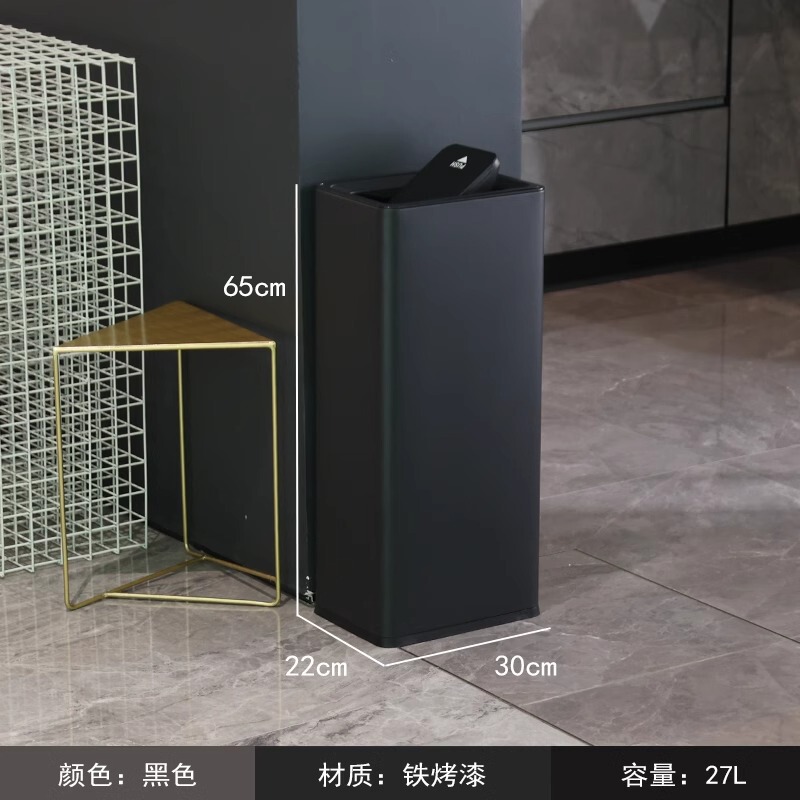 ステンレス製ゴミ箱、浴室用ペーパータオルロッキング蓋バケツ、大容量オフィスロビー廊下直接投げ収納バケツ|undefined