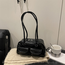 韩国小众爆款简约腋下波士顿包百搭通勤高品质多口袋休闲单肩女包