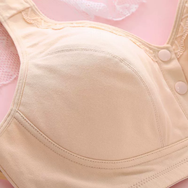 彰艳 Lace quilted comfortable bra, underwear, for middle age, front lock