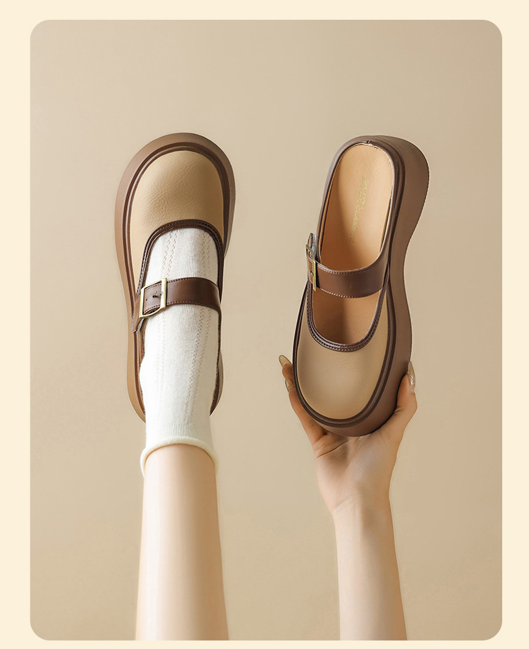 Dép sục Birken đế dày nữ bít mũi quai ngang — Nâu mơ KN77 chi tiết 19
