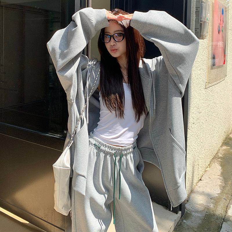 韩系连帽卫衣外套女2025秋冬新休闲开衫拉链加厚卫衣宽松显瘦上衣|undefined