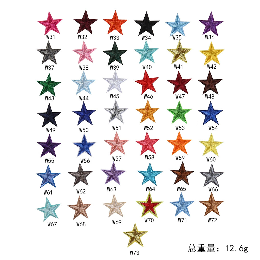 Новая пятиконечная звезда вышитая ткань наклейки цветной термоплавкий клей наклейки