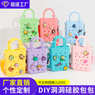 Silicone handheld one-shoulder bag, universal mobile phone, beach organizer bag