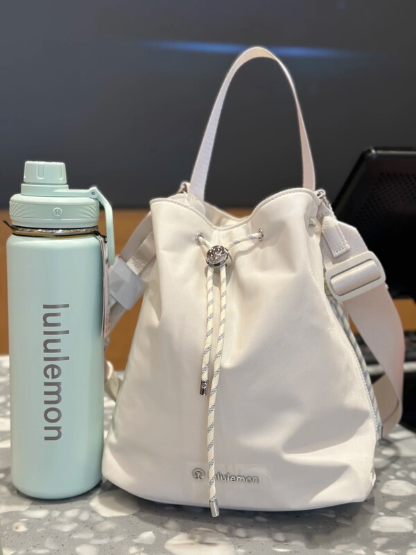 跨境lululemon Drawstring 5L女士抽绳水桶包手提单肩斜挎包休闲|undefined