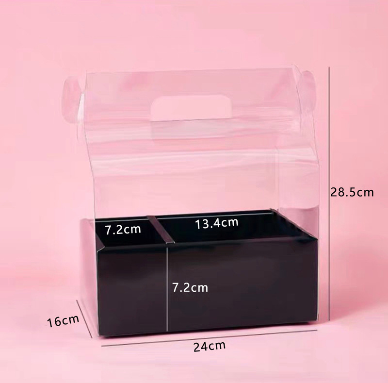 ホリデーフラワーケーキギフトボックス透明バレンタインデー520レッドポータブルフラワーケーキボックスお土産ペストリーボックス|undefined