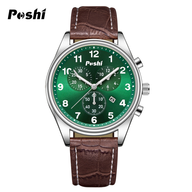 Comercio exterior nuevo POSHI marca reloj de cuarzo multifuncional negocio luminoso impermeable reloj de los hombres reloj de la correa de moda