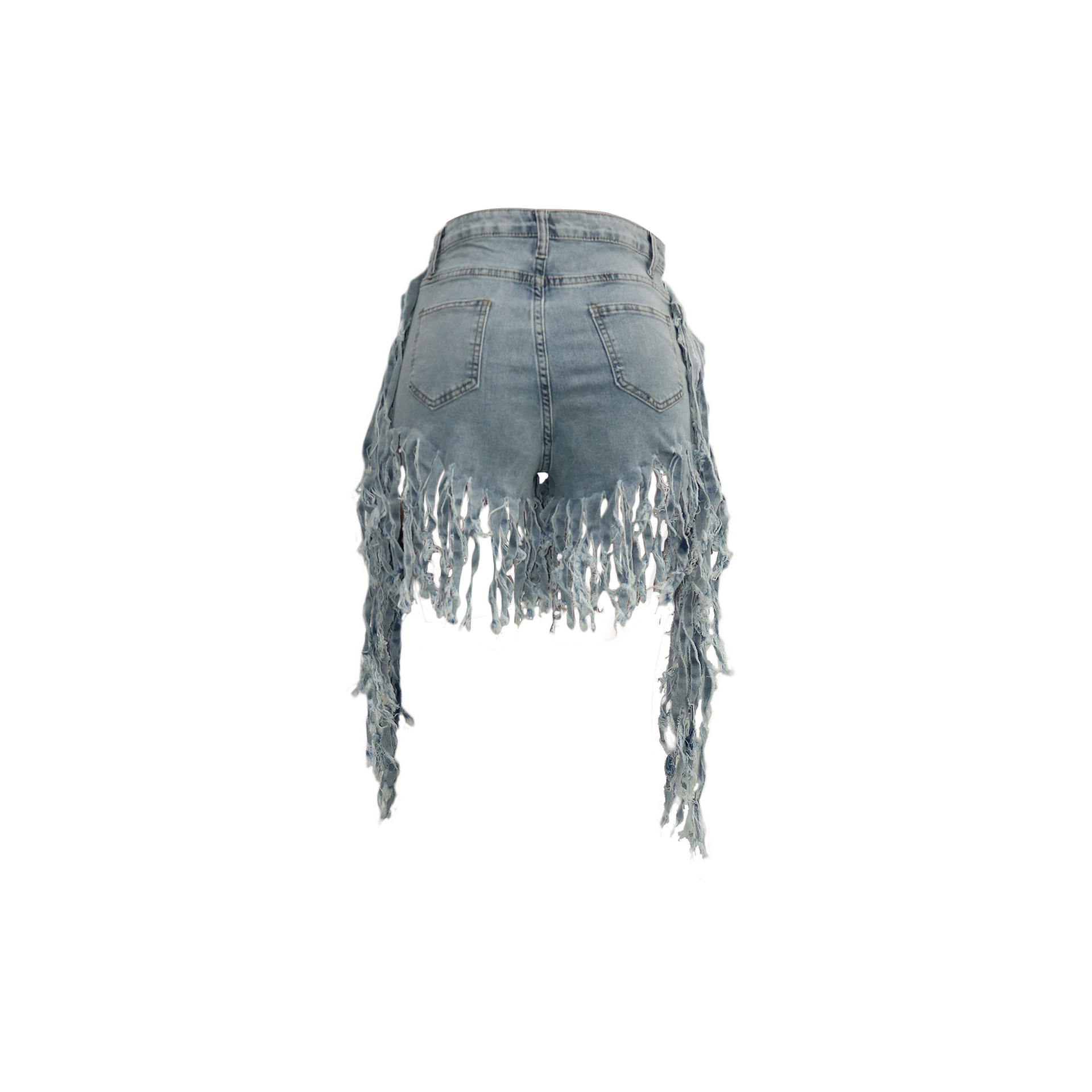Women's Daily Casual Solid Color Shorts Tassel Jeans display picture 15