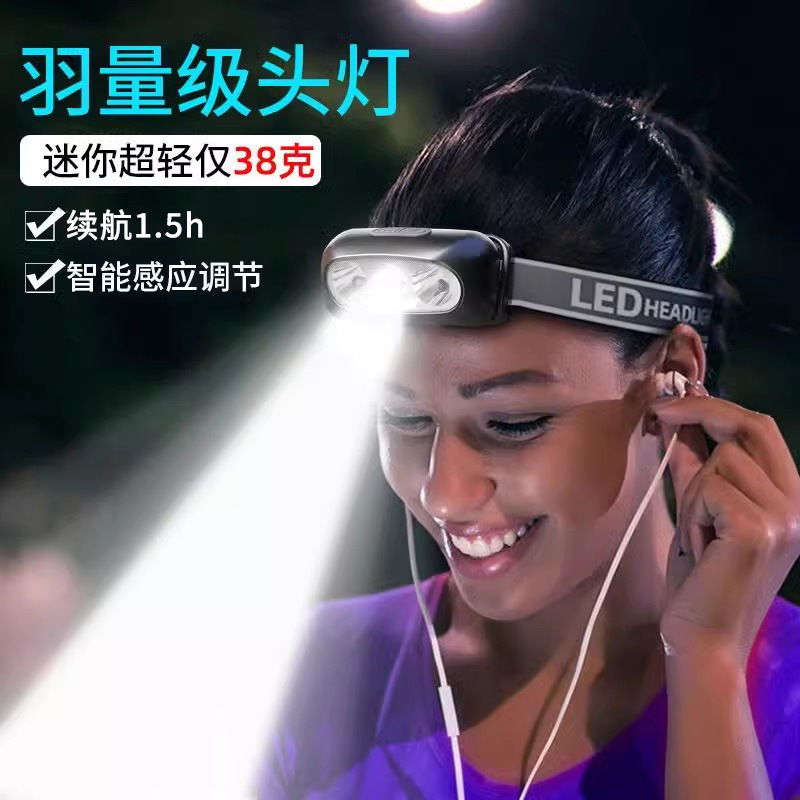 Led Headlight Super Bright Rechargeable Head-Mounted Strong Light Sensor Extra Bright Flashlight Small Portable Night Fishing Light Led Headlight Super Bright Rechargeable Head-Mounted Strong Light Sensor Extra Bright Flashlight Small Portable Night Fishing Light