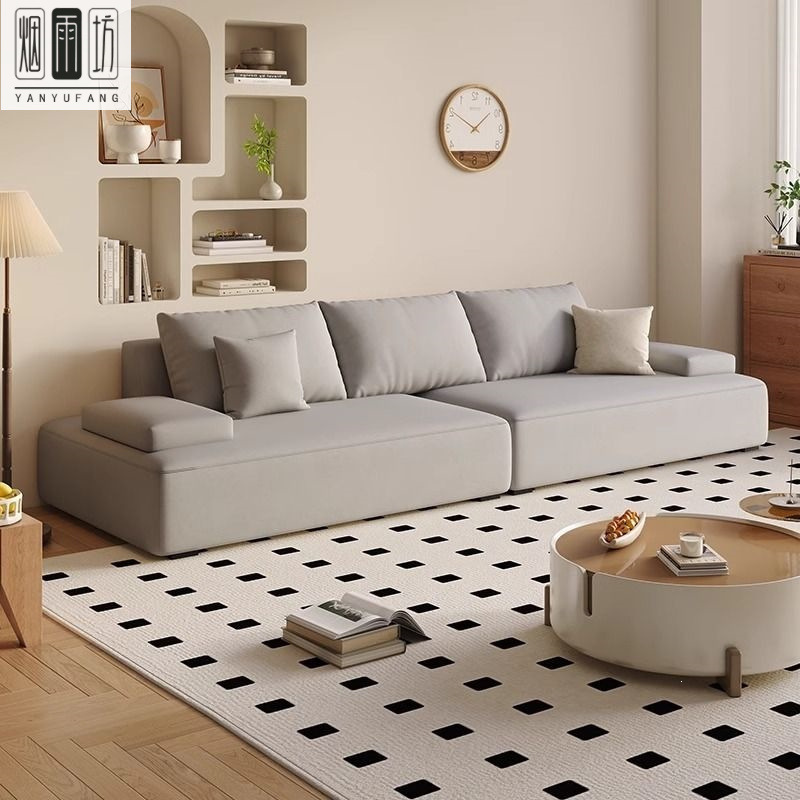Simple Modern Style Sofa for Large and Small Apartments, Living Room, Rental House, Multi-Seater Straight-Row Sofa, Cream Style Sofa