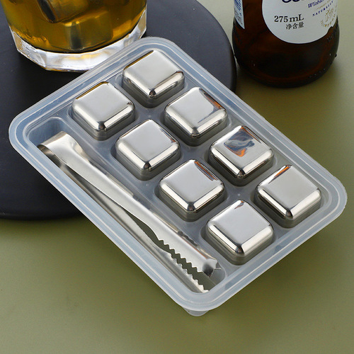 Stainless steel ice cube 304 fast freeze ice wine stone set metal ice bead ball red wine whiskey chilling bar wine glass tool