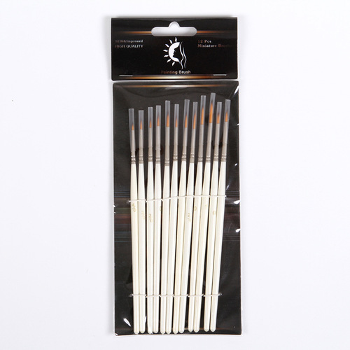 Cross-border 12 nylon fur hook line pens, art watercolor pens, line pens, painting pens