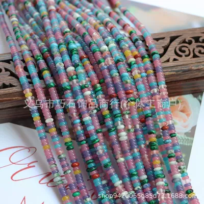 2*4mm Natural Tiger Eye Stone Zərgərlik ara hissələri - seven-colors-24mm
