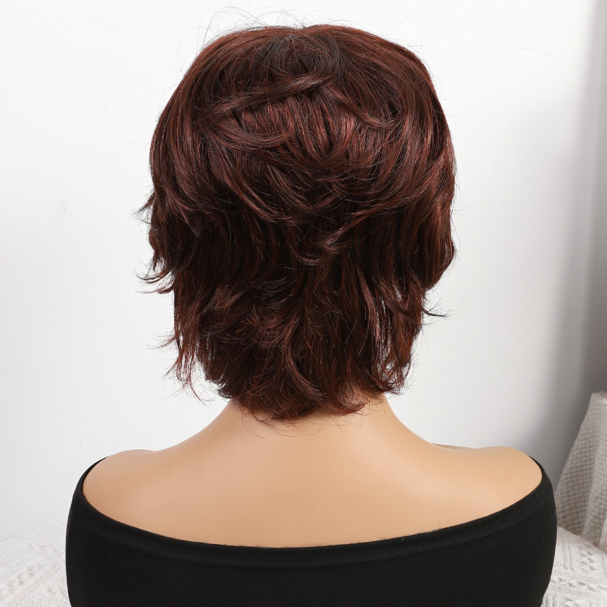 Cabeza de bob de fibra química al por mayor peluca de pelo de estudiante mecanismo de peluca cubierta de cabeza