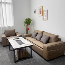 意式意式极简设计皮艺沙发轻奢升降北欧极简办公客厅沙发