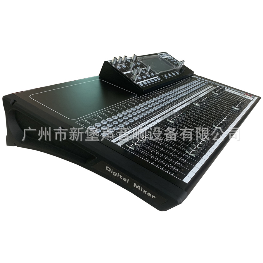 Mezclador digital de rendimiento T32 con 32 compresores, efectos, crossover, mezclador analógico y reproductor.