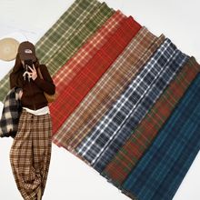 现货秋冬磨毛格子面料 TR弹力休闲衬衫格子布 百褶裙半裙布料批发