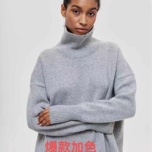 2023 new style of individual women's clothing party European and American sweaters loose and popular half turtleneck autumn and winter sweaters