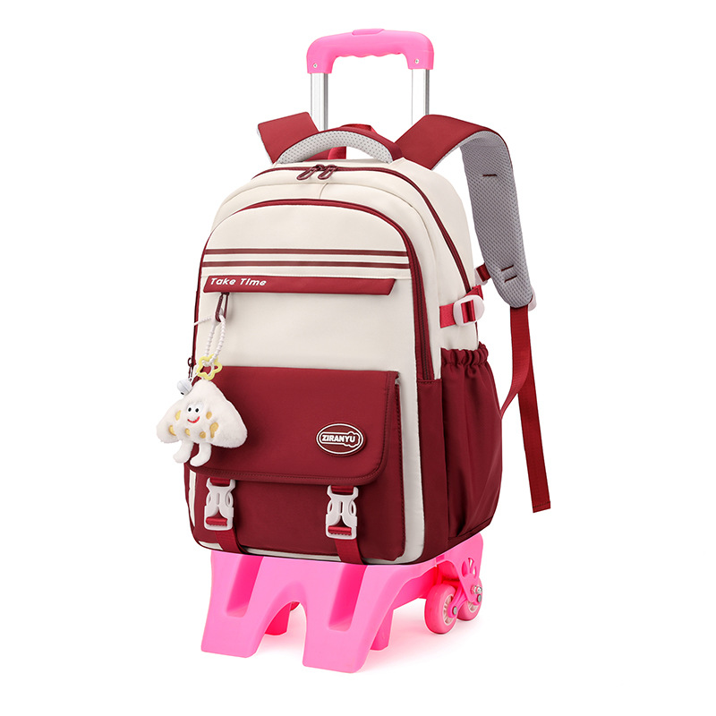 Pescado natural estilo coreano estudiantes de grado 3 - 6 bolsas escolares de varilla de tracción, bolsas escolares de moda ligeras de gran capacidad de estudiantes de secundaria