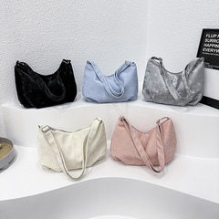 Large Capacity Crossbody Lady Single Shoulder Bag Puff Bag Creamy Style Plush Women's Bag PU Korean Version Casual Ins 2024