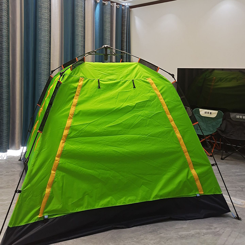 Outdoor Camping Tent Portable Quick-Open Tent for 3-4 People with Silver Coating Camping Tent Car-Mounted Folding Tent