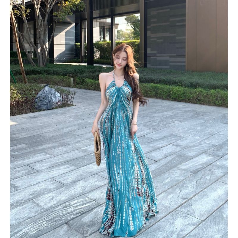 Bohemian Holiday Dress Women's Summer New French Travel Photo Seaside Beach Skirt Elegant Long Skirt