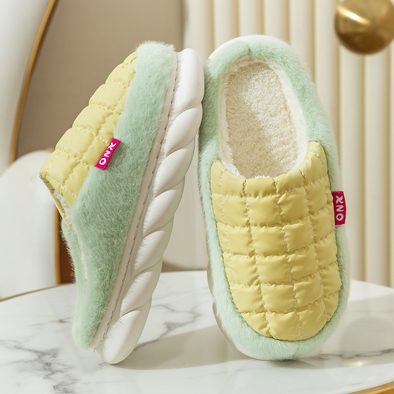 Zapatillas de algodón para hombres otoño y invierno 2026 nuevo interior antideslizante con una base gruesa transpirable de peluche calentamiento de pareja zapatos de algodón image 20