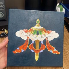 吉祥八宝数字油画 镂空彩色八宝 西藏青海藏族藏式文创礼品