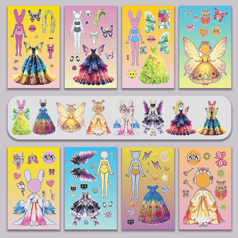 新款节奏盒子制服版换装贴纸sprunki创意儿童益智解压玩具diy贴画|undefined
