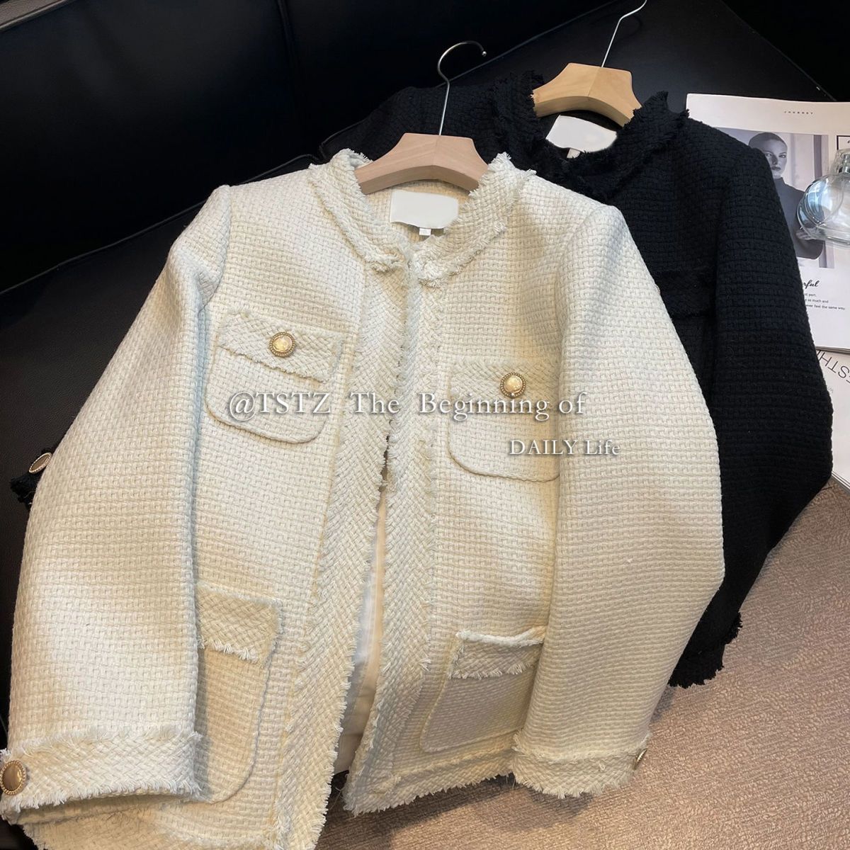 Autumn and Winter Chanel-Style Jacket for Women, New Trendy Elegant Socialite Petite Street Fashion Versatile Warm Top