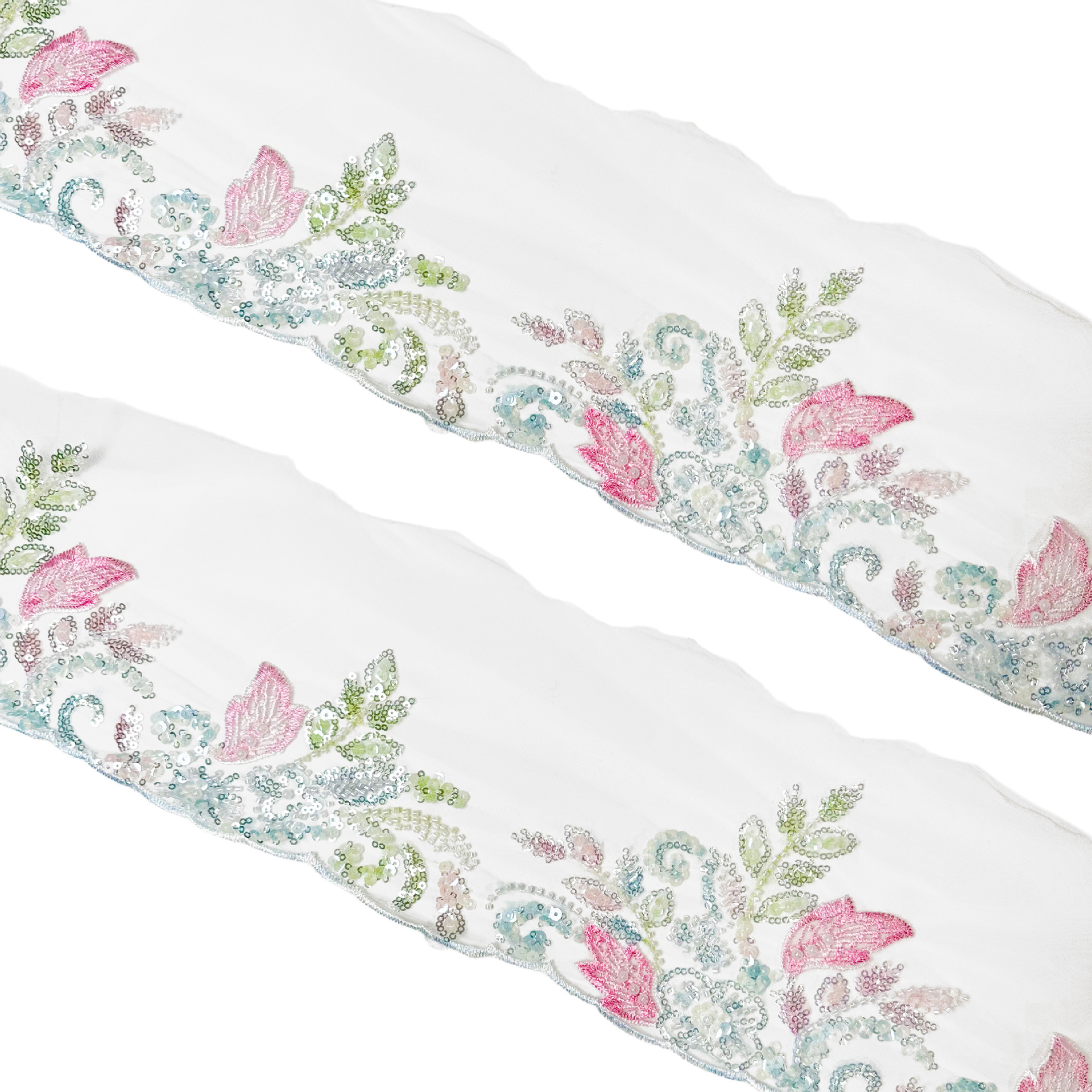 Nuevo bordado de sequillas flores de encaje de red código de barras accesorios de bordado vestido de boda accesorios de decoración de ropa china color