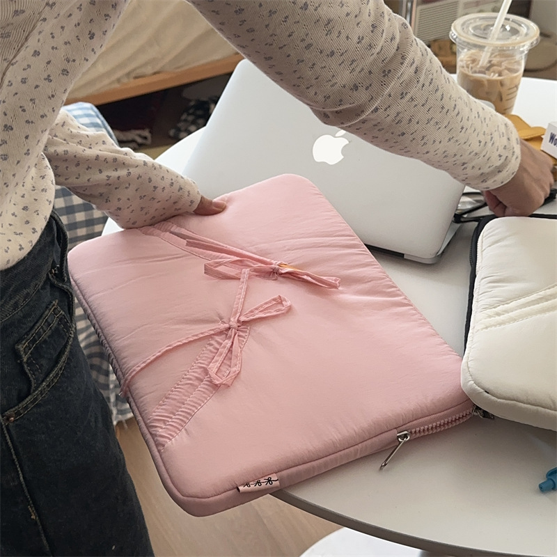 Export South Korea ins blogger pink bow beam mouth tablet computer liner bag 11/13 inch notebook storage