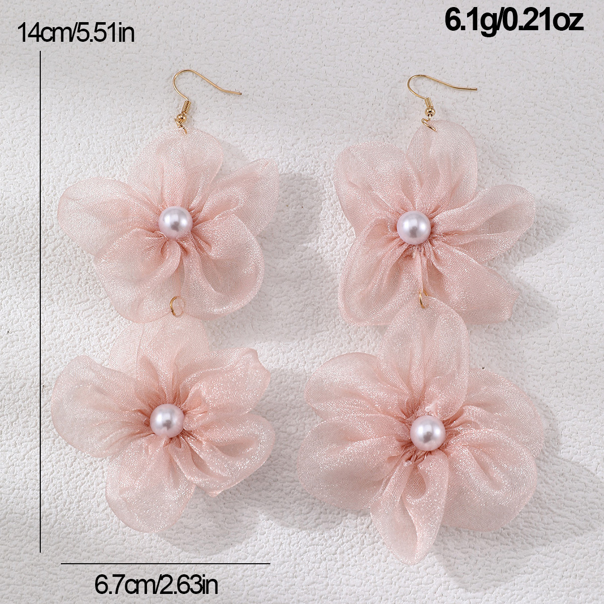 1 Pair Sweet Flower Epoxy Cloth Ear Hook display picture 3