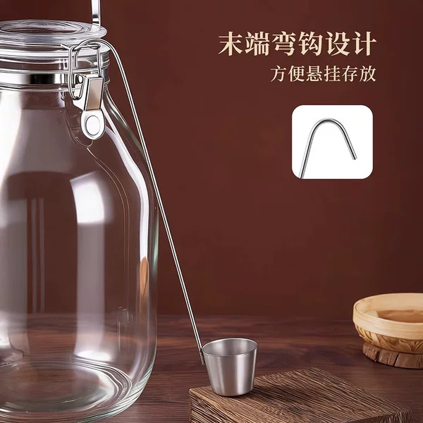 New Style Wine Ladle, Thickened 304 Stainless Steel Wine Bottle Spoon, Oil Ladle, Food-Grade Long Handle Spoon 0.05kg