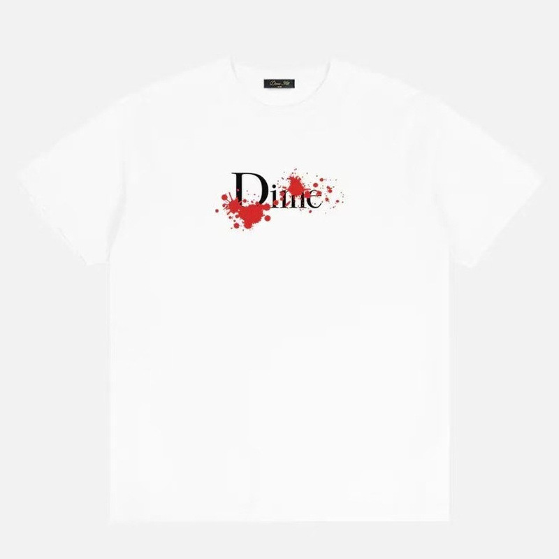 2026 Street Fashion Dime Letter Print Multi-Color Casual Loose Short-Sleeved T-Shirt for Men and Women Couples Summer Wholesale