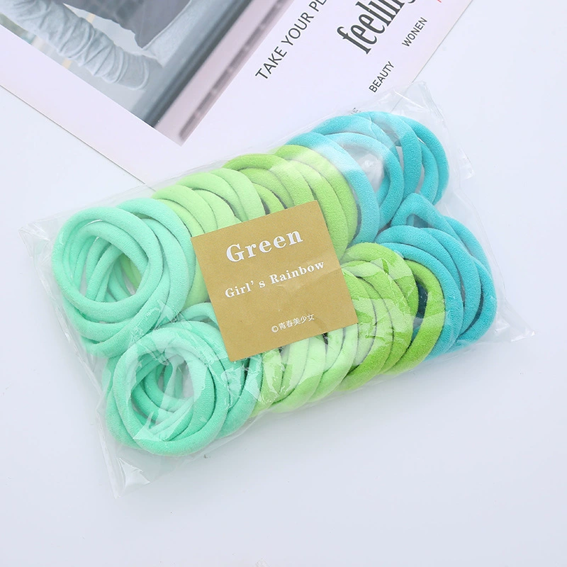 Elastic Korean Hair Rope, Gradient Colors, Soft Stretch Scrunchie, 15 cm Pack
