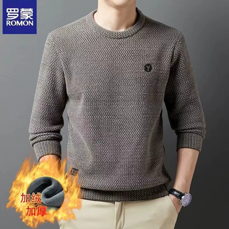 Высококачественный мужской трикотаж из синели, зимний бархатный утолщенный теплый трикотаж для папы среднего возраста, рубашка нового стиля