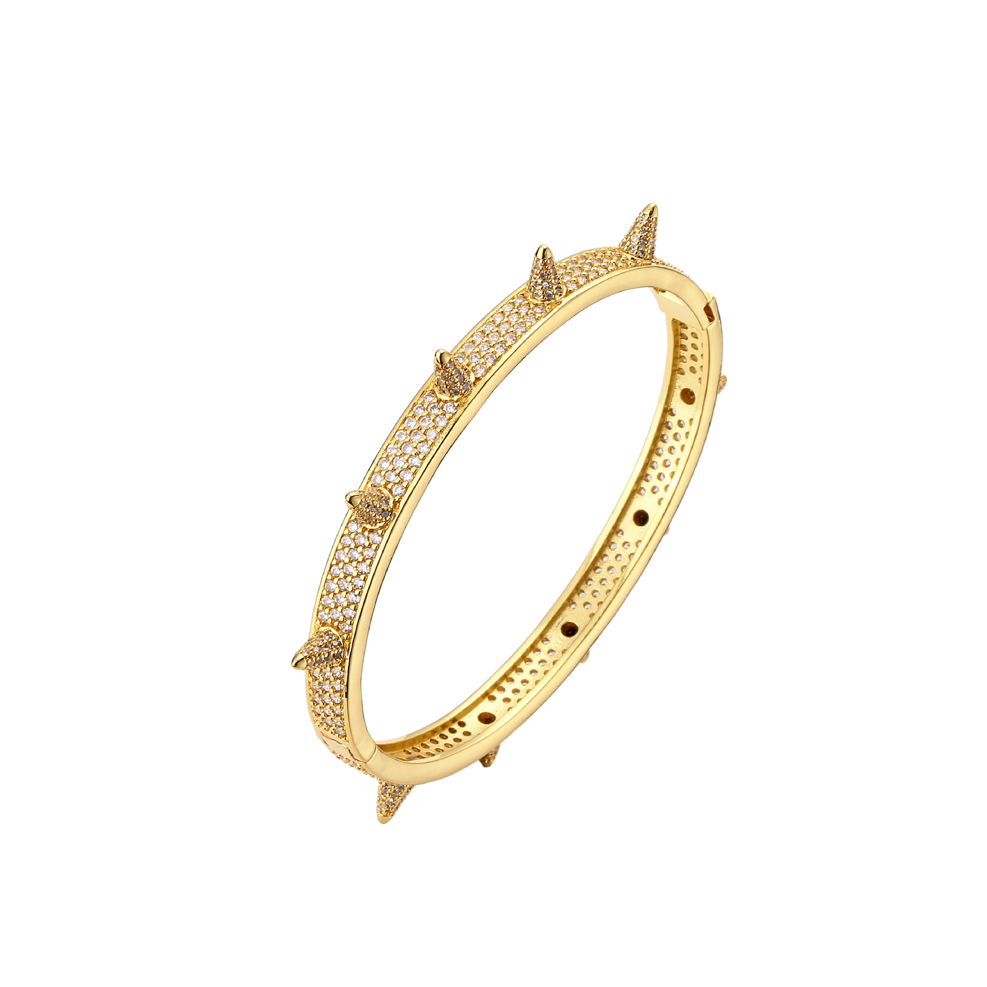 fashion pointed thorn bracelet full of diamonds zircon copper braceletpicture2