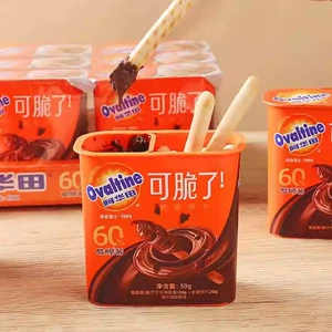 阿华田 Прохладное хрустящее печенье с намазкой из фундука, цельнозерновые крекеры со вкусом какао, детские закуски, закуски