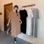 宽松中长款圆领新款连衣裙