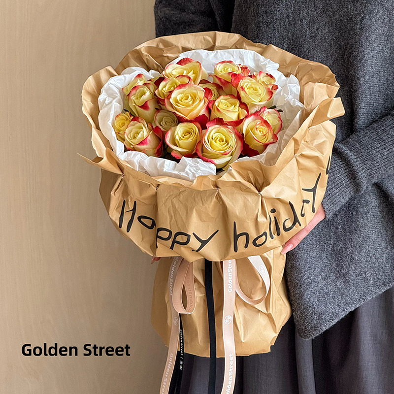 Papel de flores inglés de estilo francés perezoso papel de embalaje de viento florista material de flor retro viento plegado mano papel al por mayor