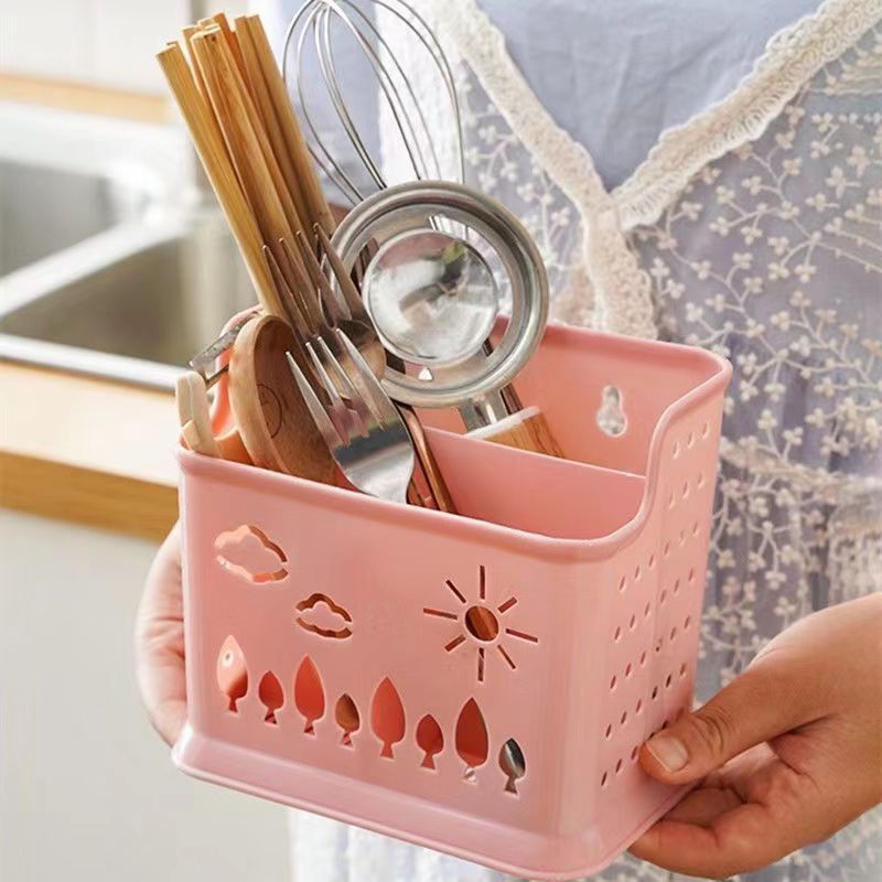 Home Chopsticks Holder Multi-function Chopstick Cage Drainage Wall Hanging Chopstick Basket Kitchen Chopstick Cage Chopstick Storage Box Shelf 